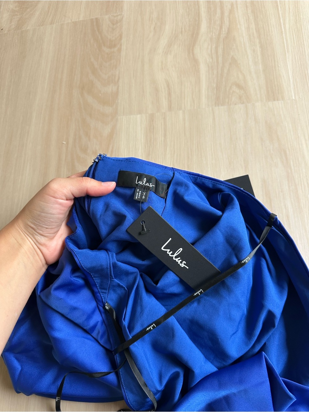 LULU'S Gorgeous Endeavor Blue
Satin Halter Mini Slip Dress - Picture 6 of 6